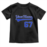 Personalized 67 Jersey Number Toddler T Shirt Custom Name Numbered Uniform Sports Team 67th Birthday TS10