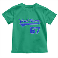 Personalized 67 Jersey Number Toddler T Shirt Custom Name Numbered Uniform Sports Team 67th Birthday TS10