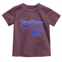 Personalized 67 Jersey Number Toddler T Shirt Custom Name Numbered Uniform Sports Team 67th Birthday TS10