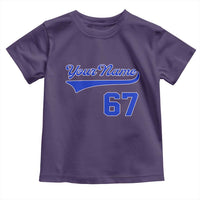 Personalized 67 Jersey Number Toddler T Shirt Custom Name Numbered Uniform Sports Team 67th Birthday TS10