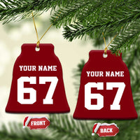 Personalized 67 Jersey Number Ceramic Ornament Custom Name Varsity Sports 67th Birthday - Wonder Print Shop