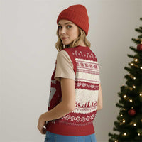 Personalized 67 Jersey Number V-Neck Knit Sweater Vest Custom Name Varsity Sports 67th Birthday - Wonder Print Shop