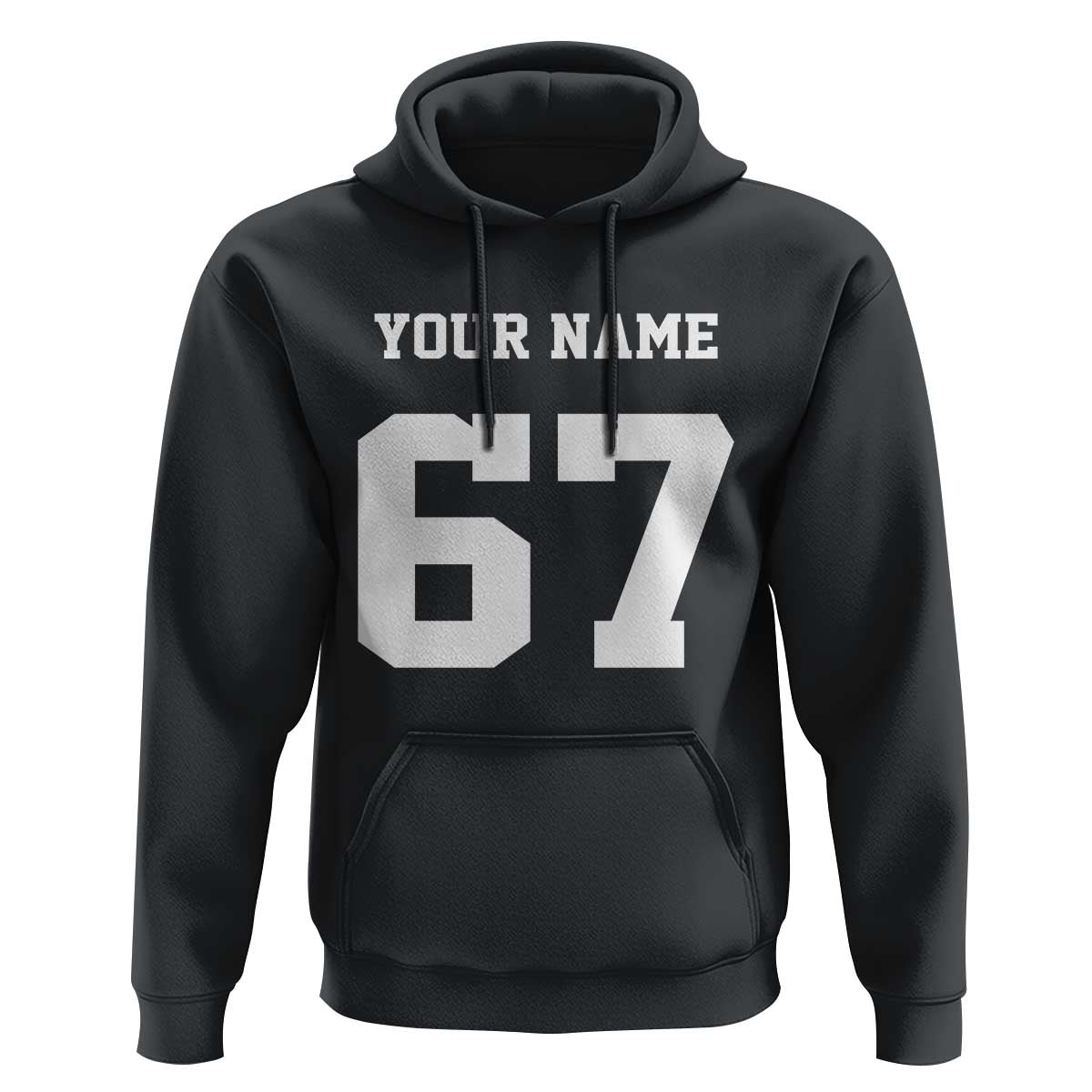 Personalized 67 Jersey Number Hoodie Custom Name Varsity Sports 67th Birthday - Wonder Print Shop