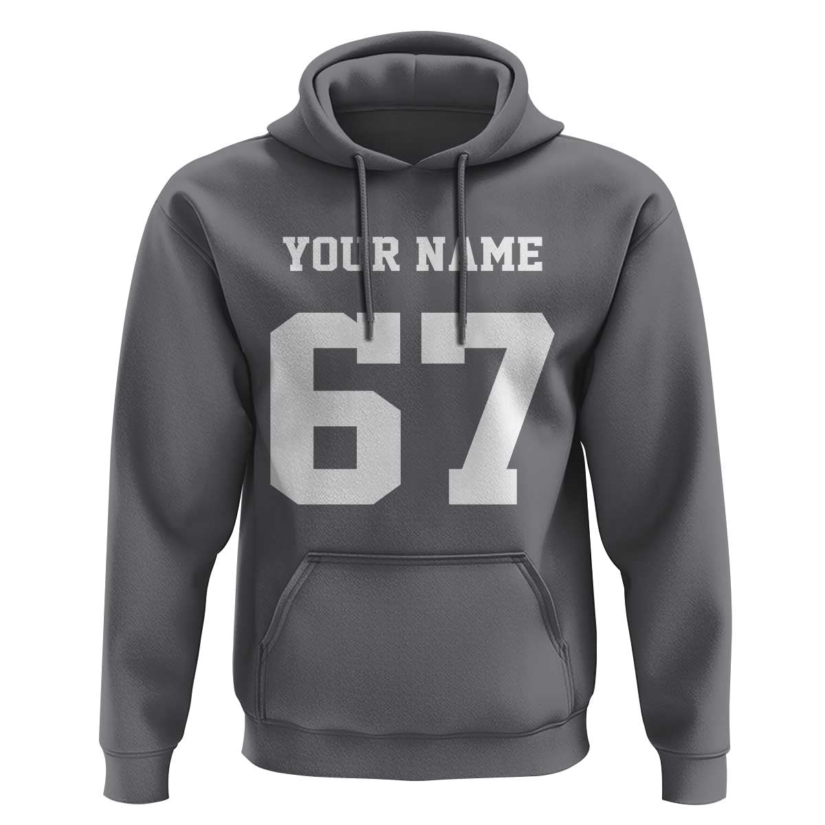 Personalized 67 Jersey Number Hoodie Custom Name Varsity Sports 67th Birthday - Wonder Print Shop