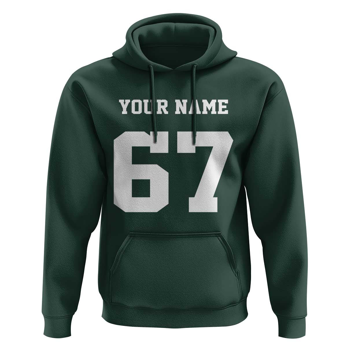 Personalized 67 Jersey Number Hoodie Custom Name Varsity Sports 67th Birthday - Wonder Print Shop