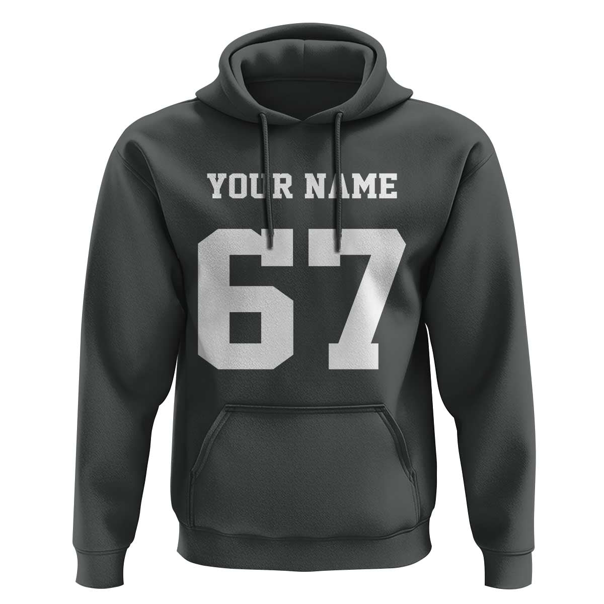 Personalized 67 Jersey Number Hoodie Custom Name Varsity Sports 67th Birthday - Wonder Print Shop