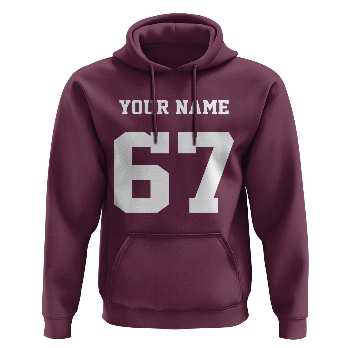 Personalized 67 Jersey Number Hoodie Custom Name Varsity Sports 67th Birthday - Wonder Print Shop