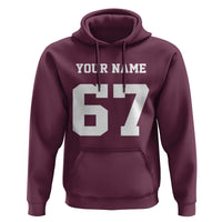 Personalized 67 Jersey Number Hoodie Custom Name Varsity Sports 67th Birthday - Wonder Print Shop