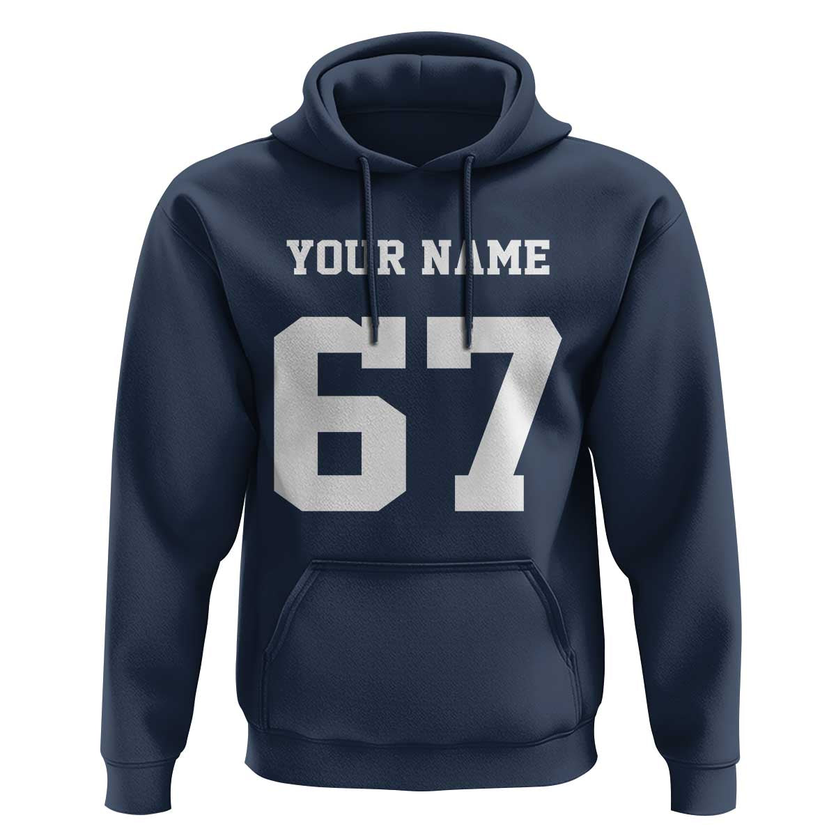 Personalized 67 Jersey Number Hoodie Custom Name Varsity Sports 67th Birthday - Wonder Print Shop