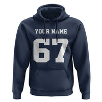 Personalized 67 Jersey Number Hoodie Custom Name Varsity Sports 67th Birthday - Wonder Print Shop