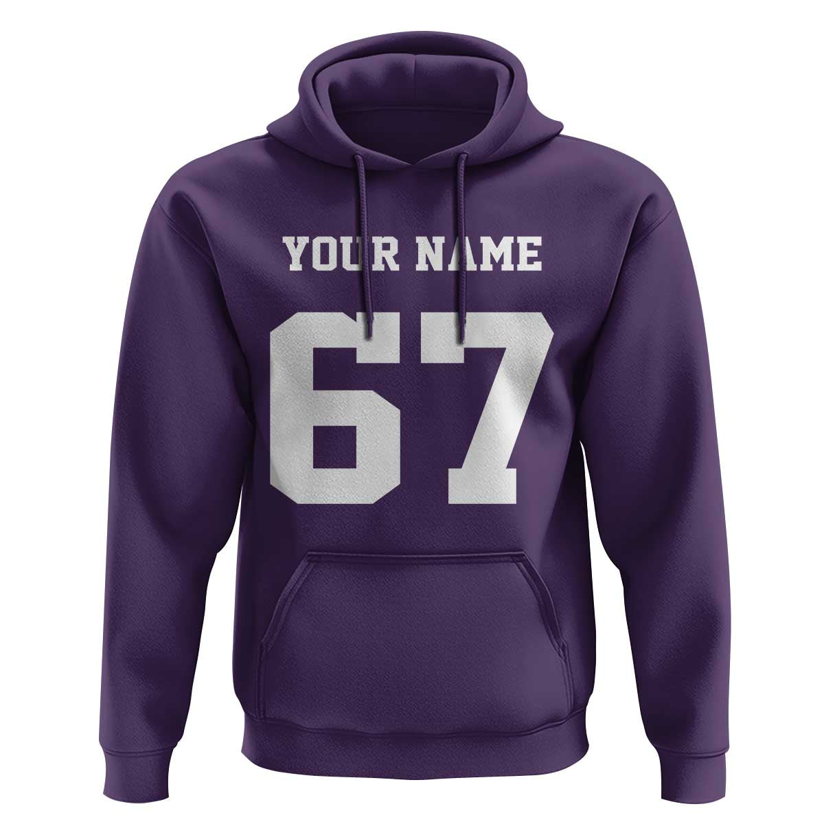 Personalized 67 Jersey Number Hoodie Custom Name Varsity Sports 67th Birthday - Wonder Print Shop