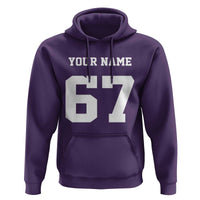 Personalized 67 Jersey Number Hoodie Custom Name Varsity Sports 67th Birthday - Wonder Print Shop