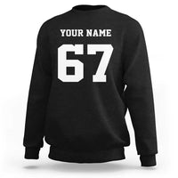 Personalized 67 Jersey Number Sweatshirt Custom Name Varsity Sports 67th Birthday - Wonder Print Shop