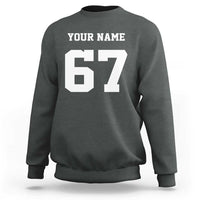 Personalized 67 Jersey Number Sweatshirt Custom Name Varsity Sports 67th Birthday - Wonder Print Shop