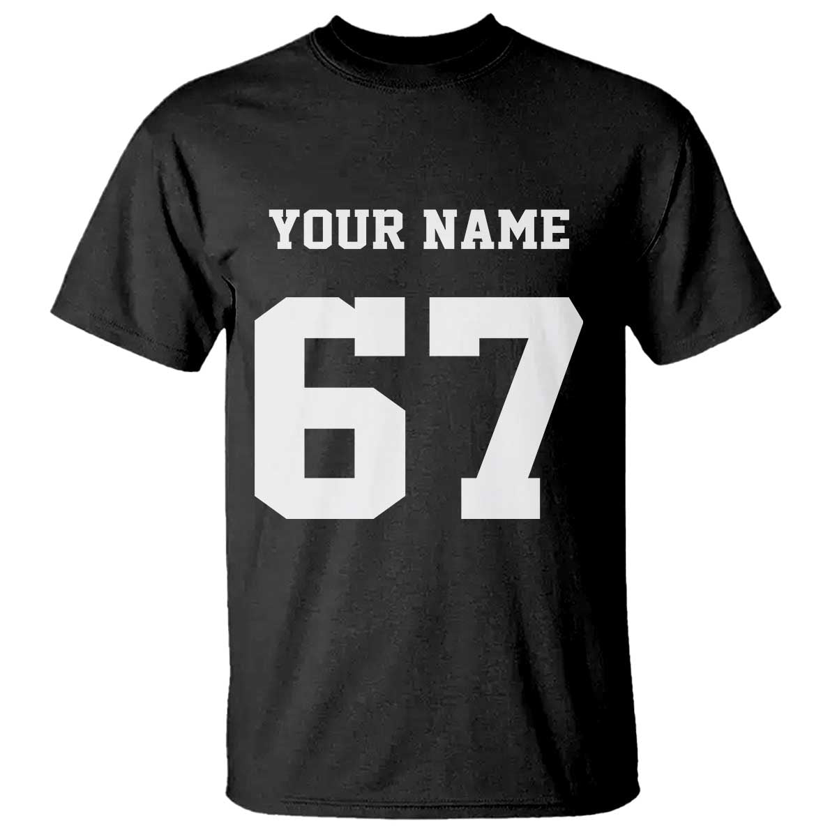 Personalized 67 Jersey Number T Shirt Custom Name Varsity Sports 67th Birthday - Wonder Print Shop