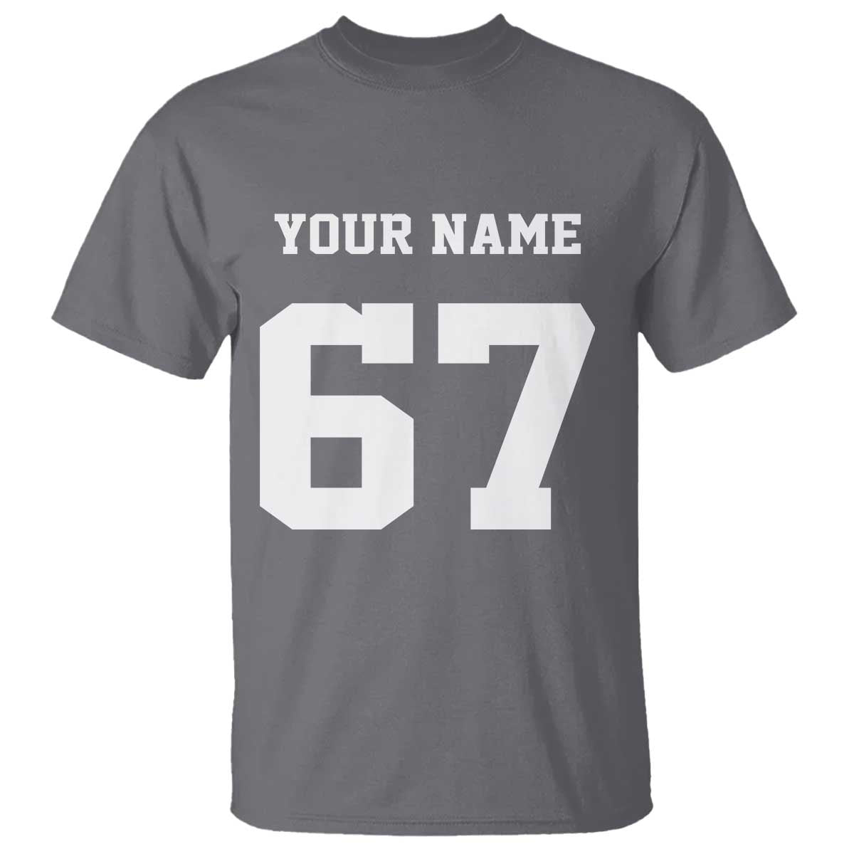 Personalized 67 Jersey Number T Shirt Custom Name Varsity Sports 67th Birthday - Wonder Print Shop
