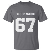 Personalized 67 Jersey Number T Shirt Custom Name Varsity Sports 67th Birthday - Wonder Print Shop