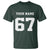 Personalized 67 Jersey Number T Shirt Custom Name Varsity Sports 67th Birthday - Wonder Print Shop