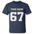 Personalized 67 Jersey Number T Shirt Custom Name Varsity Sports 67th Birthday - Wonder Print Shop
