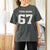 Personalized 67 Jersey Number T Shirt For Women Custom Name Varsity Sports 67th Birthday - Wonder Print Shop