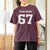 Personalized 67 Jersey Number T Shirt For Women Custom Name Varsity Sports 67th Birthday - Wonder Print Shop