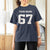 Personalized 67 Jersey Number T Shirt For Women Custom Name Varsity Sports 67th Birthday - Wonder Print Shop