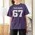 Personalized 67 Jersey Number T Shirt For Women Custom Name Varsity Sports 67th Birthday - Wonder Print Shop