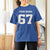 Personalized 67 Jersey Number T Shirt For Women Custom Name Varsity Sports 67th Birthday - Wonder Print Shop