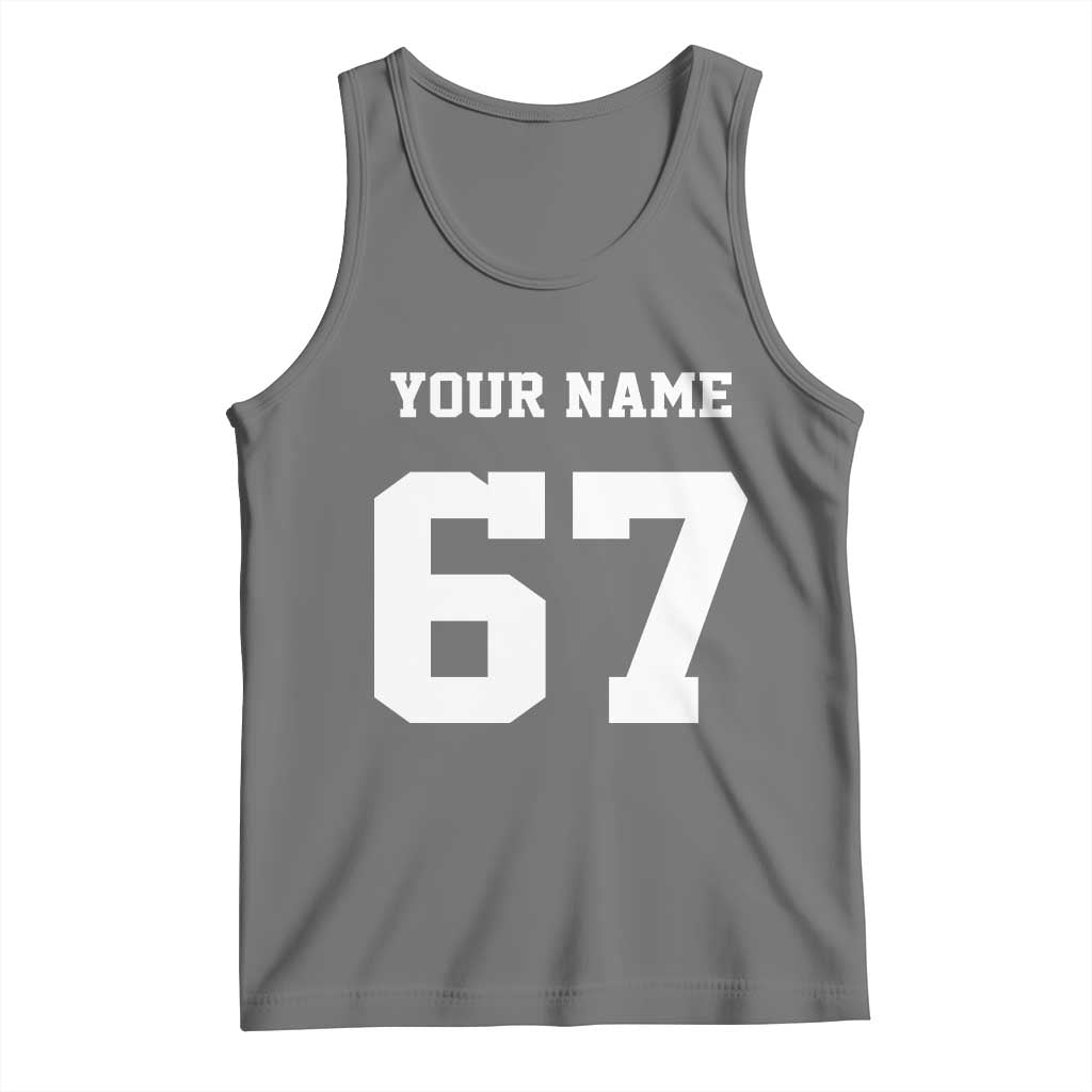 Personalized 67 Jersey Number Tank Top Custom Name Varsity Sports 67th Birthday - Wonder Print Shop
