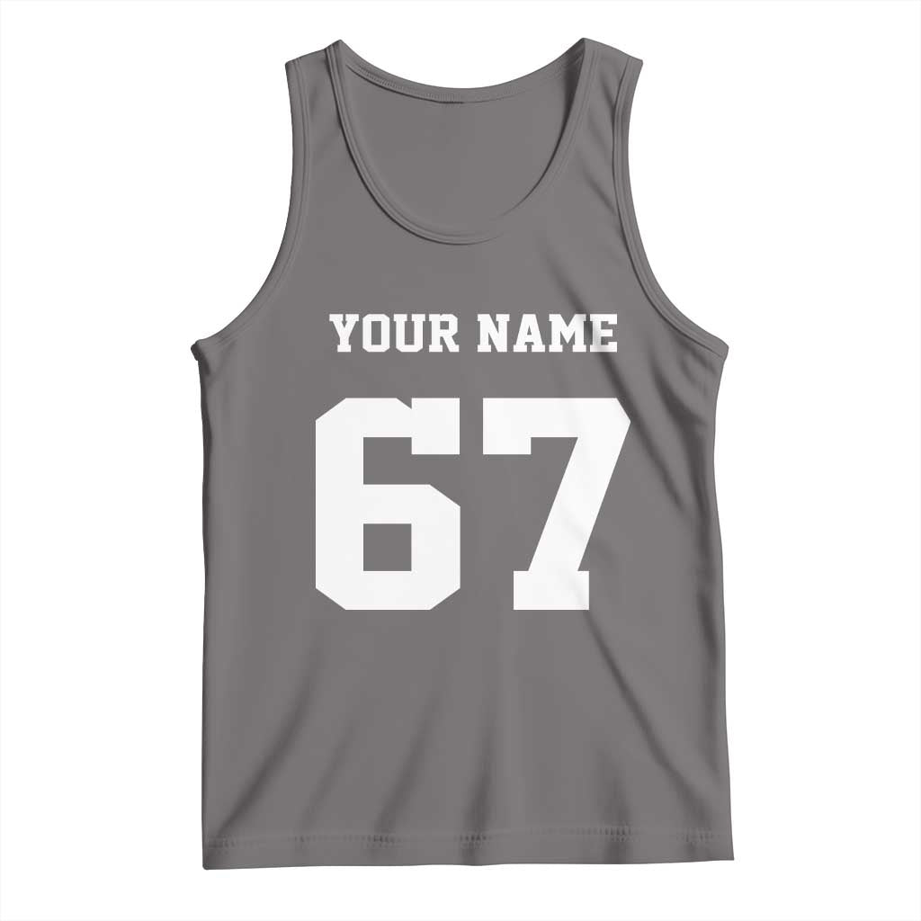 Personalized 67 Jersey Number Tank Top Custom Name Varsity Sports 67th Birthday - Wonder Print Shop
