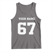 Personalized 67 Jersey Number Tank Top Custom Name Varsity Sports 67th Birthday - Wonder Print Shop
