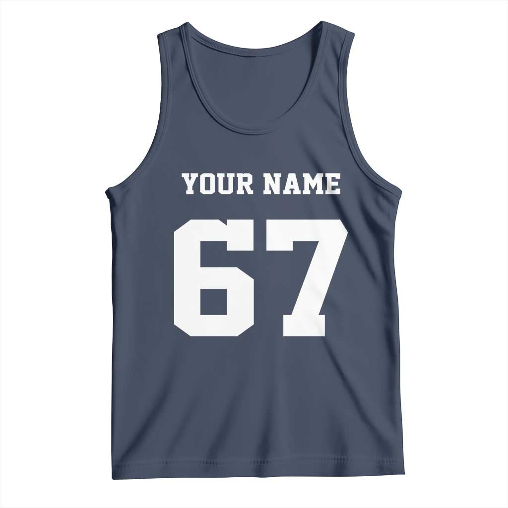 Personalized 67 Jersey Number Tank Top Custom Name Varsity Sports 67th Birthday - Wonder Print Shop