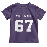Personalized 67 Jersey Number Toddler T Shirt Custom Name Varsity Sports 67th Birthday - Wonder Print Shop