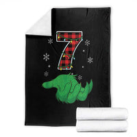 Number 7 Matching 67 Christmas Throw Blanket Red Plaid Xmas Pajamas Holiday Gen Alpha Slang Meme - Wonder Print Shop