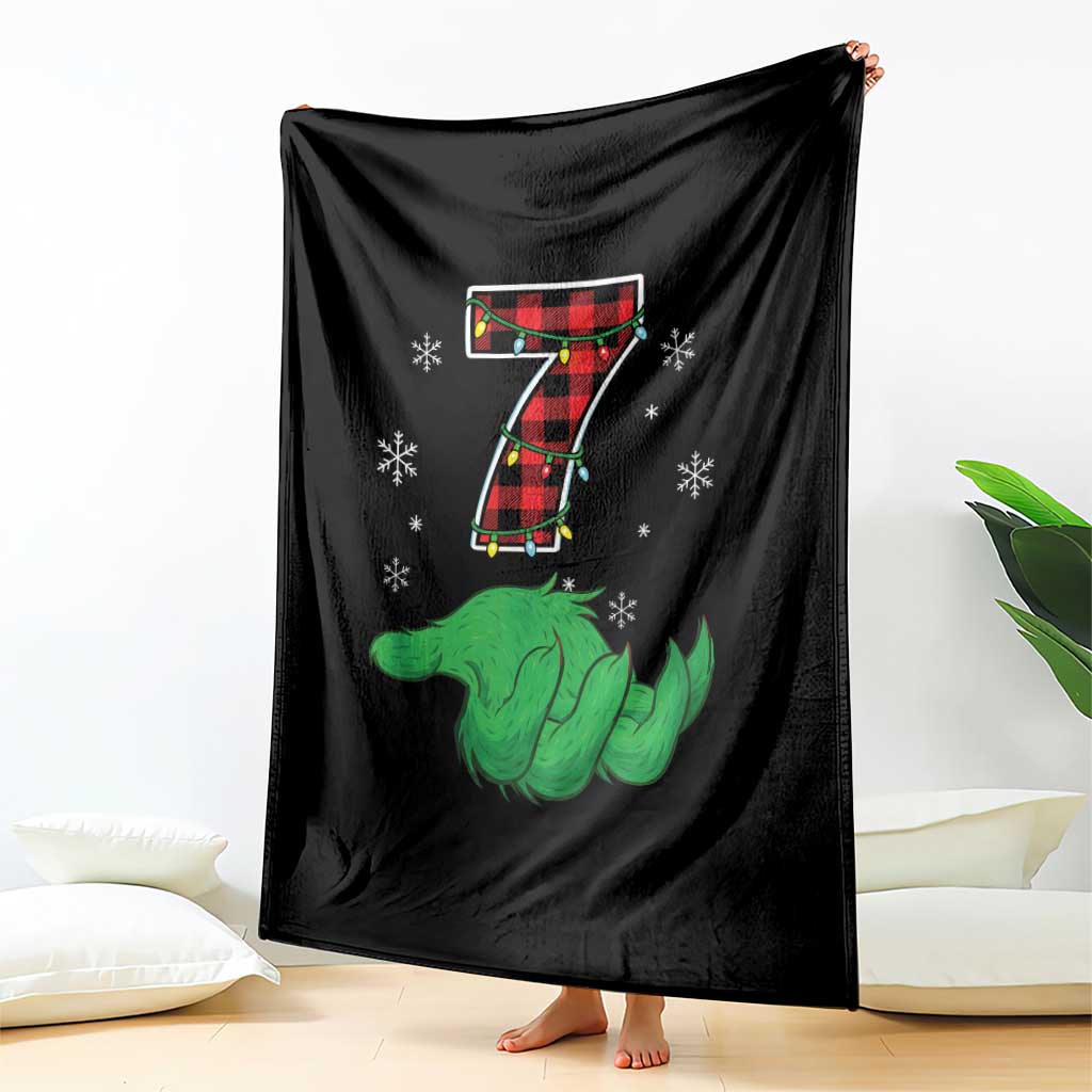 Number 7 Matching 67 Christmas Throw Blanket Red Plaid Xmas Pajamas Holiday Gen Alpha Slang Meme - Wonder Print Shop