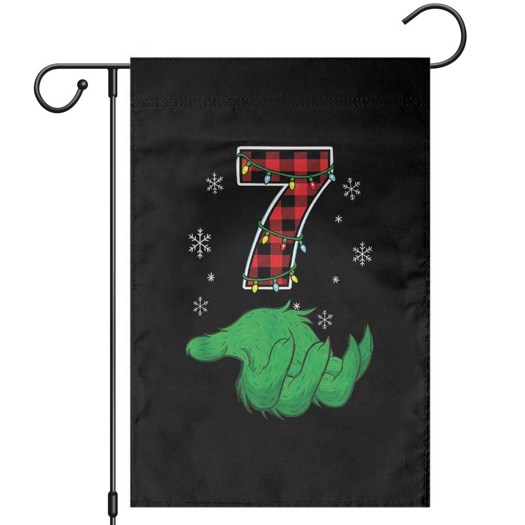 Number 7 Matching 67 Christmas Garden Flag Red Plaid Xmas Pajamas Holiday Gen Alpha Slang Meme - Wonder Print Shop