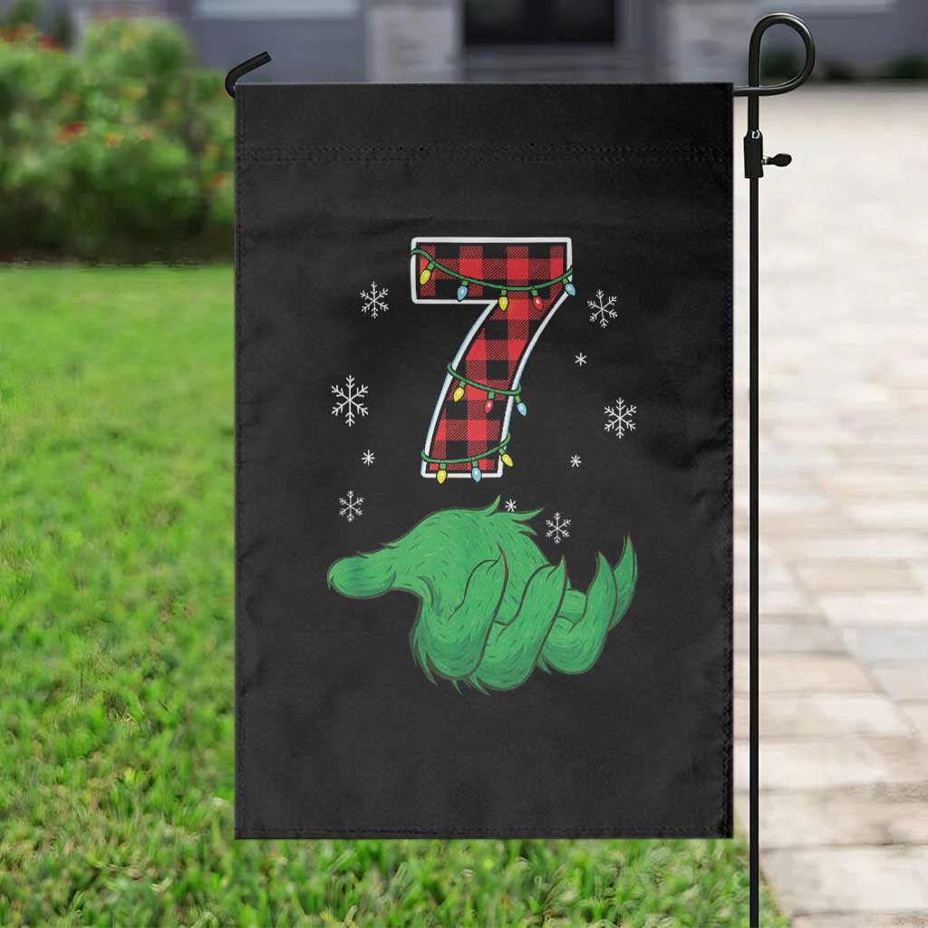 Number 7 Matching 67 Christmas Garden Flag Red Plaid Xmas Pajamas Holiday Gen Alpha Slang Meme - Wonder Print Shop