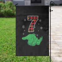 Number 7 Matching 67 Christmas Garden Flag Red Plaid Xmas Pajamas Holiday Gen Alpha Slang Meme - Wonder Print Shop
