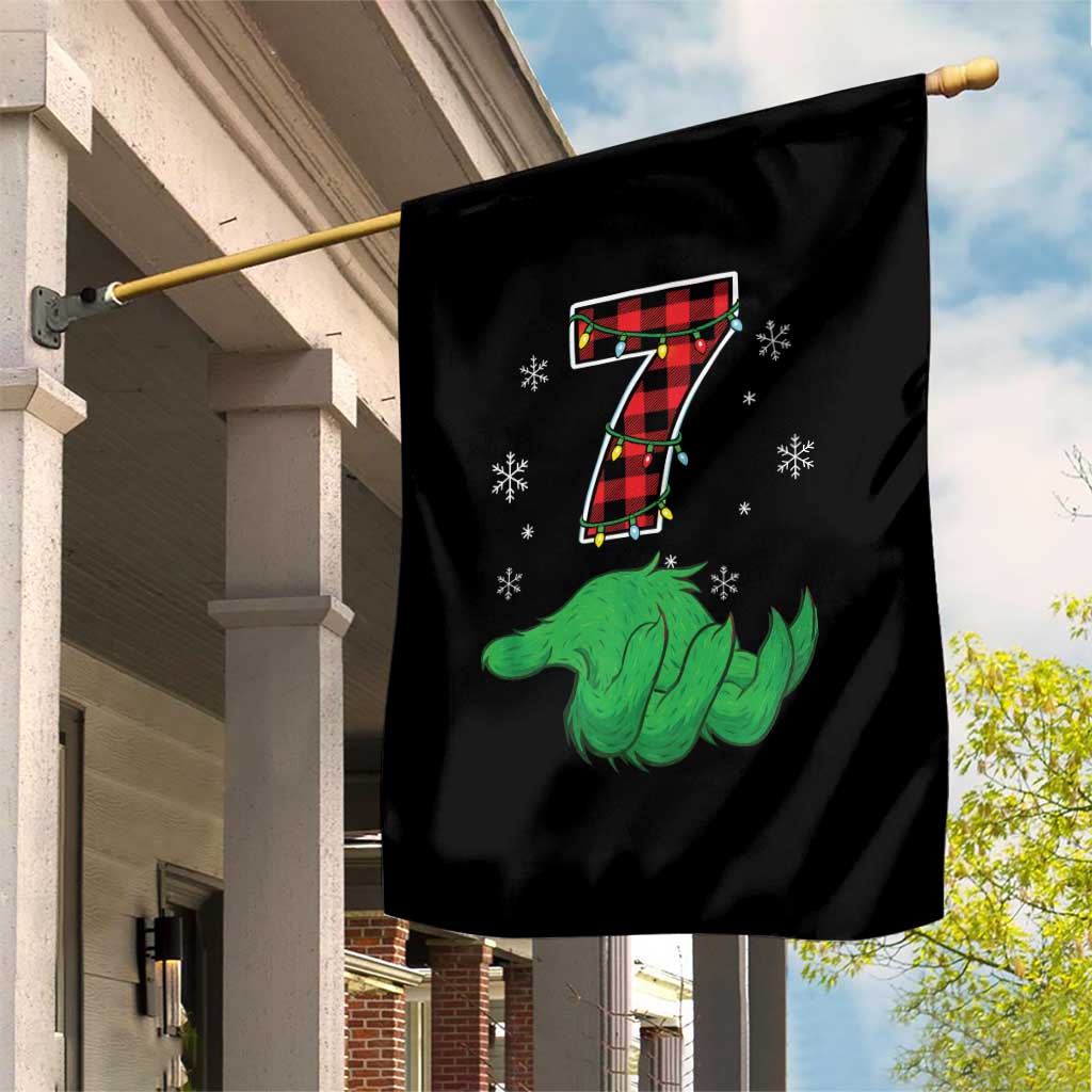 Number 7 Matching 67 Christmas Garden Flag Red Plaid Xmas Pajamas Holiday Gen Alpha Slang Meme - Wonder Print Shop