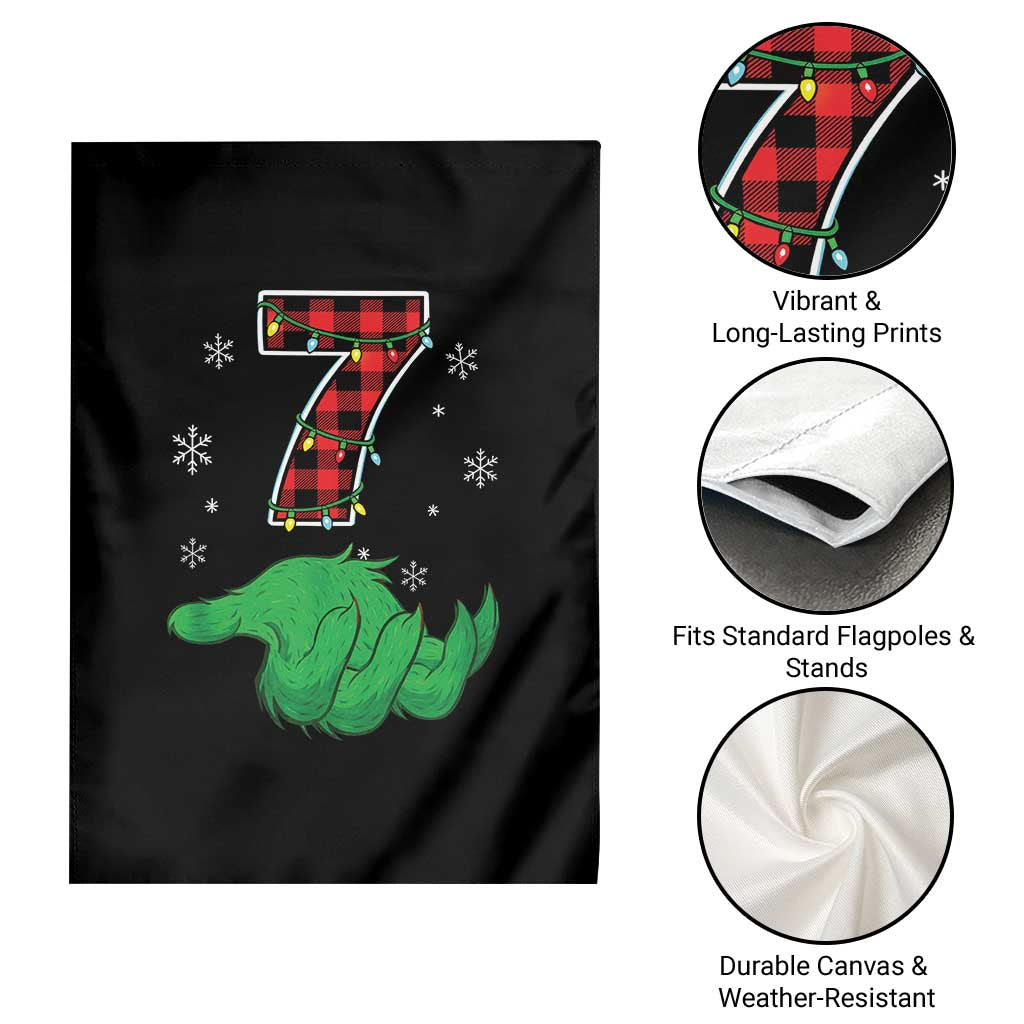 Number 7 Matching 67 Christmas Garden Flag Red Plaid Xmas Pajamas Holiday Gen Alpha Slang Meme - Wonder Print Shop