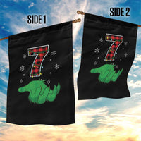 Number 7 Matching 67 Christmas Garden Flag Red Plaid Xmas Pajamas Holiday Gen Alpha Slang Meme - Wonder Print Shop