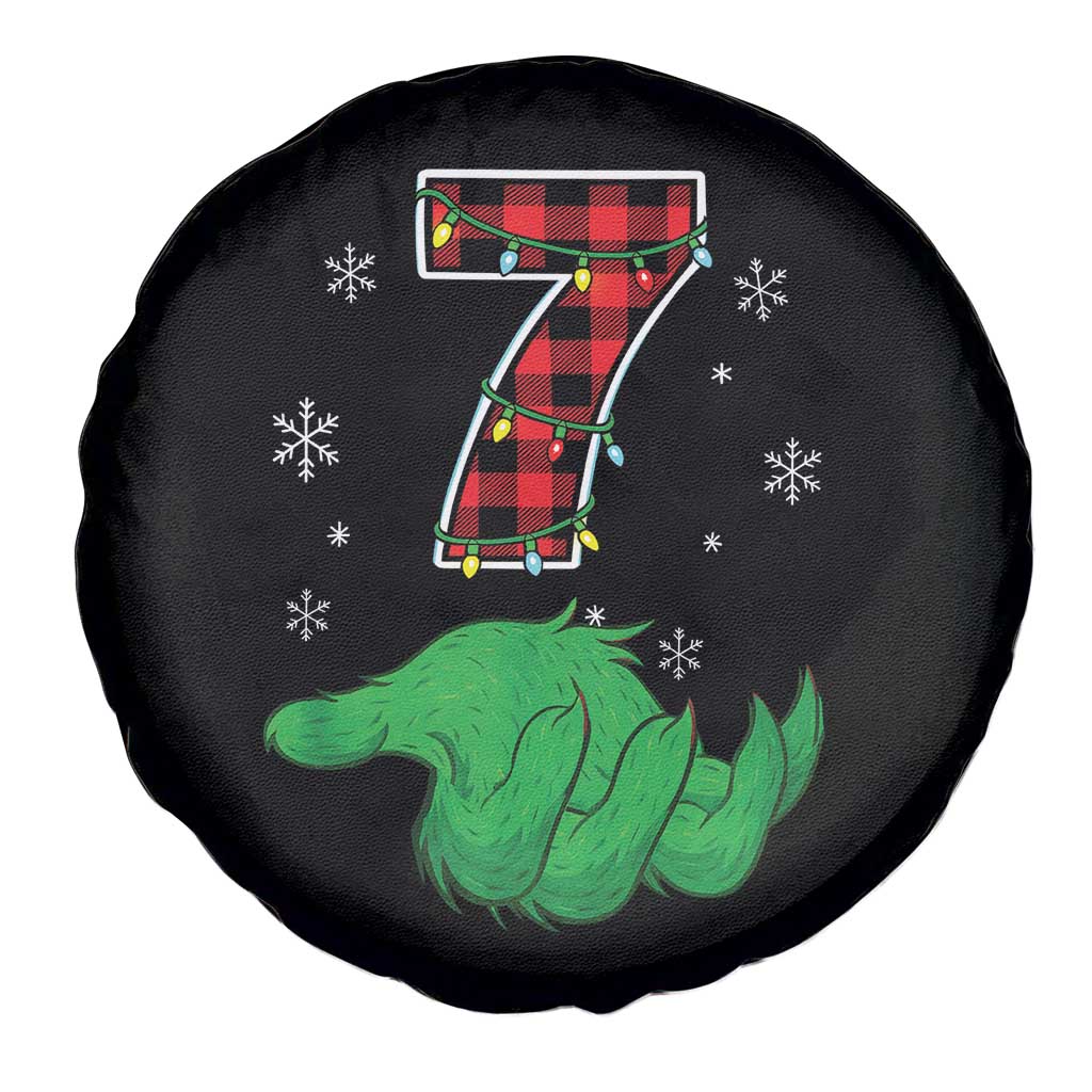Number 7 Matching 67 Christmas Spare Tire Cover Red Plaid Xmas Pajamas Holiday Gen Alpha Slang Meme - Wonder Print Shop