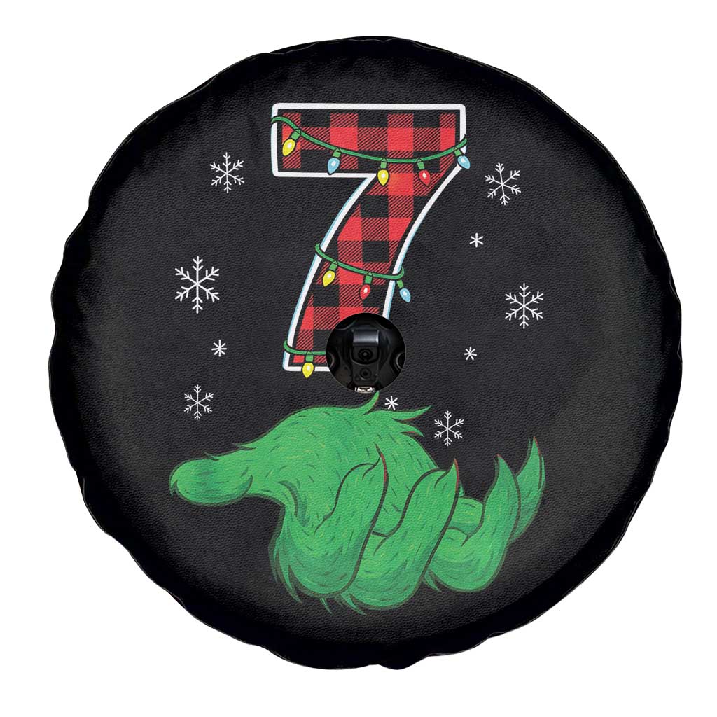 Number 7 Matching 67 Christmas Spare Tire Cover Red Plaid Xmas Pajamas Holiday Gen Alpha Slang Meme - Wonder Print Shop