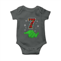 Number 7 Matching 67 Christmas Baby Onesie Red Plaid Xmas Pajamas Holiday Gen Alpha Slang Meme - Wonder Print Shop