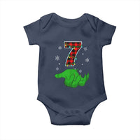 Number 7 Matching 67 Christmas Baby Onesie Red Plaid Xmas Pajamas Holiday Gen Alpha Slang Meme - Wonder Print Shop