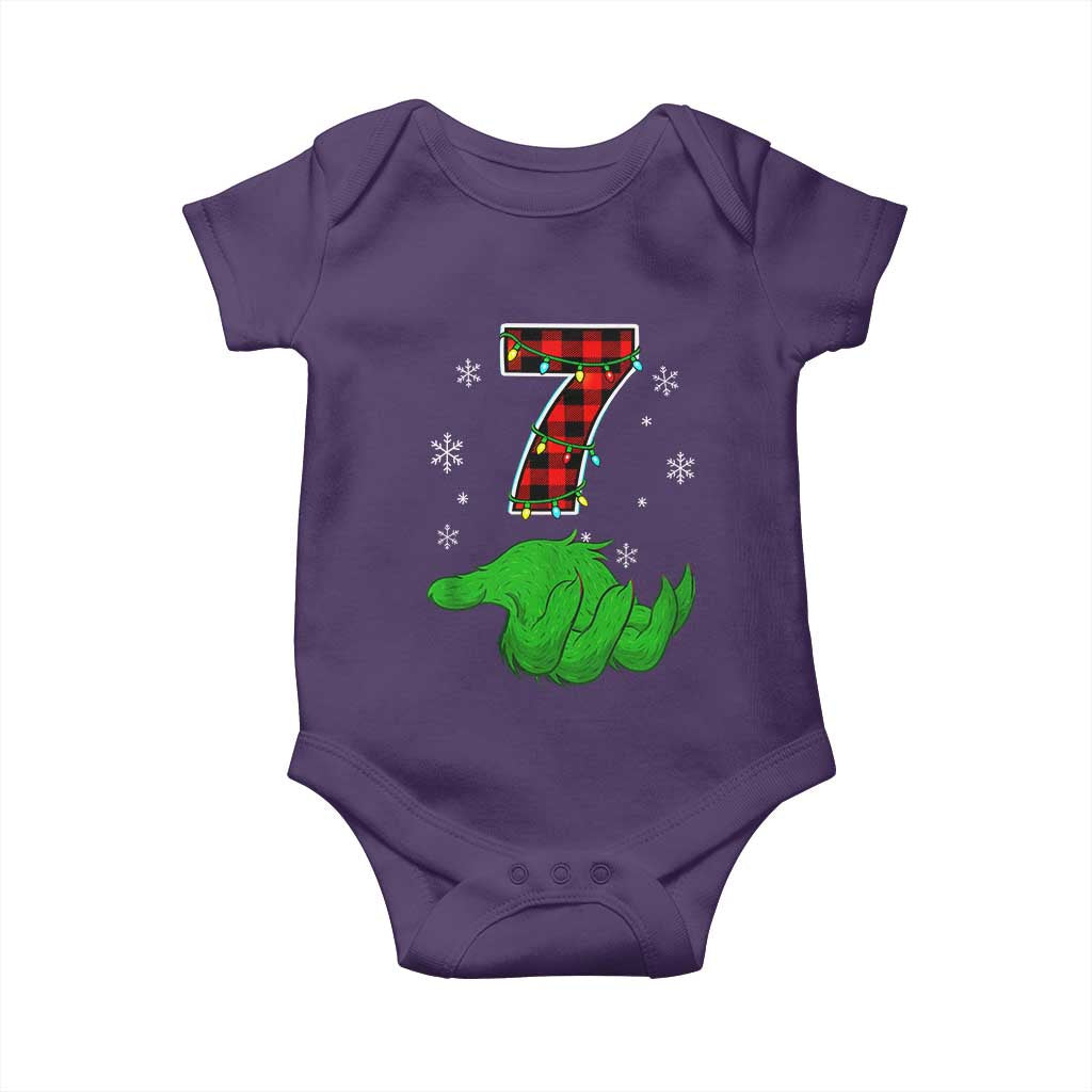 Number 7 Matching 67 Christmas Baby Onesie Red Plaid Xmas Pajamas Holiday Gen Alpha Slang Meme - Wonder Print Shop
