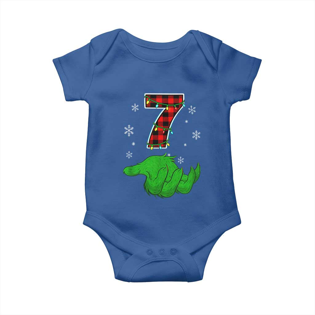 Number 7 Matching 67 Christmas Baby Onesie Red Plaid Xmas Pajamas Holiday Gen Alpha Slang Meme - Wonder Print Shop
