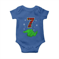 Number 7 Matching 67 Christmas Baby Onesie Red Plaid Xmas Pajamas Holiday Gen Alpha Slang Meme - Wonder Print Shop