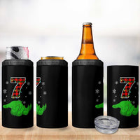 Number 7 Matching 67 Christmas 4 in 1 Can Cooler Tumbler Red Plaid Xmas Pajamas Holiday Gen Alpha Slang Meme - Wonder Print Shop