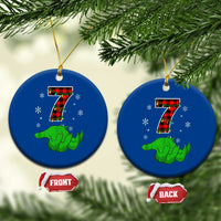 Number 7 Matching 67 Christmas Ceramic Ornament Red Plaid Xmas Pajamas Holiday Gen Alpha Slang Meme - Wonder Print Shop